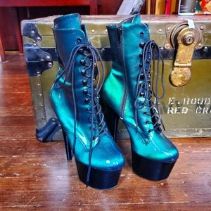 💚 Pleaser Shoes | FLAMINGO Green 8" | Size 8